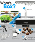 Indoor Hydroponic Herb Garden Kit With Height Adjustable LED Grow Lights No Green Thumb Required 6 Pods 3 Modes contents