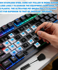 50 Pack 3 Pin Mechanical Keyboard Clicker Switches Pre Lubed Plate-Mount Tactile Clicky With Brush And Key Puller Dustproof MX Style Switches For 3D Printing Projects, Gaming Keycaps, Typing Pros And Gamers on RGB keyboard