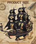 Epic 3D Seahorse Barque Wooden Puzzle Kit For Adults And Teens, Realistic 1 To 100 Scale Ship Model Craft, Durable Wood Pieces, Long And Challenging Build, A Standout Gift For Sea Lovers And Puzzle Fans. black wooden ship model, 390mm
