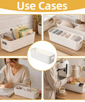 Keepin' Your Drawer Game Strong With These 20 White Plastic Narrow Storage Bins, Multi Purpose Compact Containers That Keep The Entire Household Organized in various uses