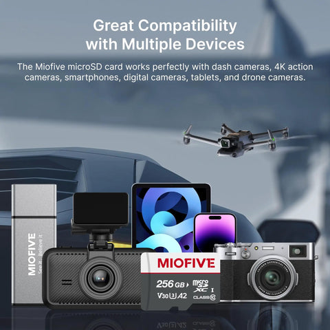 Heavy Duty Industrial Micro SD Card Built Tough For Dash Cams And Security Recorders With Extreme Endurance To Crank Out Relentless Loop Recording Without Drama Up To 256GB with various devices.