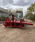 35T Skid Steer Firewood Processor Attachment With 17.7 Inch Log Capacity And 25 Inch Chainsaw, 4 And 6 Way Wedge, Heavy Duty Hydraulic System, Built For Quick Wood Splitting And Fast Yard Work, Ships From CA Or NJ Warehouses, red skid steer attachment