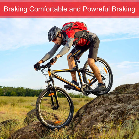 Cyclist on mountain bike testing Four Pairs Multi Metal Bike Brake Pads For TRP Tektro Shimano Deore M575 M525 M515 T615