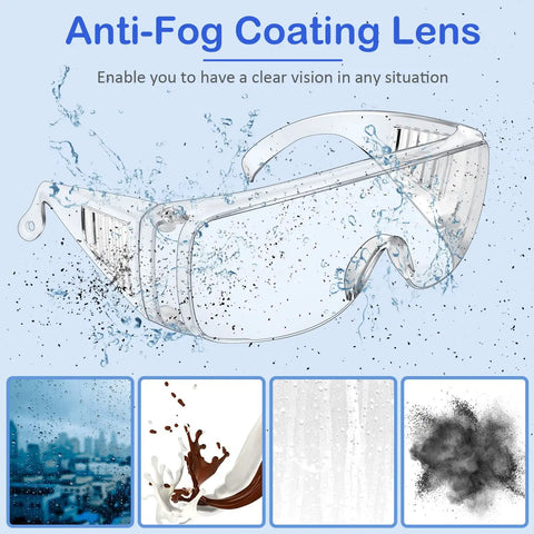 Over Eyeglasses Safety Goggles Pack Of 20 Anti Dust Impact Scratch Resistant Eye Protection for Men Women