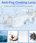 Over Glasses Safety Goggles For Men Women Nurses Workers Architect Lab 30 Pack Dust Proof Scratch Resistant Impact Resistant Polycarbonate Frame Protective Eyewear with anti-fog coating lens