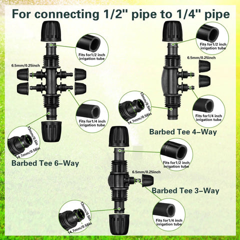 20 Piece Half Inch Drip Irrigation Fittings Kit For DIY Watering System With Elbows Switch Valves End Caps Couplings 3 Way 4 Way And 6 Way Connectors