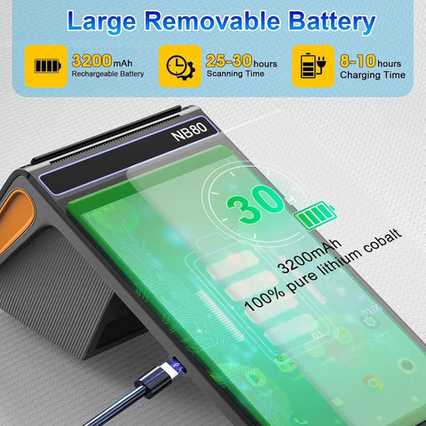 4G And WiFi POS Terminal With Android 12, 3GB RAM, 16GB ROM, 8 Inch IPS Touch Screen featuring removable battery