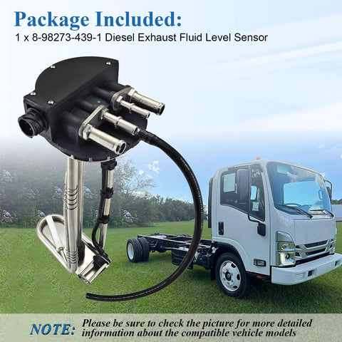 Isuzu Diesel Exhaust Fluid Level Sensor Replacement For NPR HD NPR XD NQR NRR 4HK1 Engines with truck background