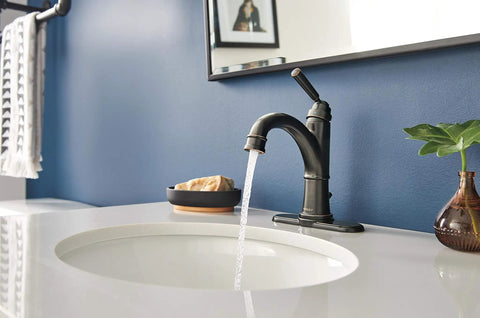 Westchester Single Hole Bathroom Faucet In Oil Rubbed Bronze With Ceramic Disc Technology One Handle Pop Up Drain Included on modern vanity