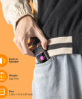 Bluetooth 5.3 Portable Music Player With Built In Speaker And Micro SD Slot Up To 512GB in pants pocket