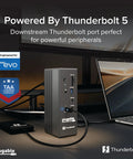 Built Different Thunderbolt 5 Docking Station, 16-In-One Powerhouse With Dual HDMI 2.1, connected to laptop with cable.