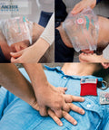 CPR face shield mask with one-way valve for pocket/key chain; Archer MedTech, clear plastic shields.