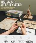 3D Wooden Puzzle Music Box Kit Cello Model For Adults And Teens Build Your Own Wind Up Instrument As Chopin Tunes Play Dope Gift For Hobbyists STEM Lovers Women And Men, 199 pieces, wooden
