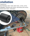 Pro Grade Front Wheel Axle Hub Bearing Lock Nut Tool Socket Wrench in use on Suzuki 4x4 with 4-pin grip