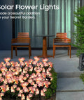 4 Pack Solar Flower Lights For Outdoors Waterproof Garden Decor That Look Real By Day And Glow Bright At Night in patio setting