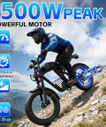 Rider on 1500W Peak Electric Bike For Adults, 35 MPH Off Road And City Commute, Fat 20x4.0 Tire, 48V 20Ah Battery, rugged terrain