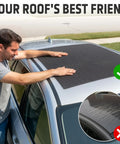 Non Slip Roof Mat For All Vehicles Soft Protector Liner with a man applying it on a car roof, preventing scratches