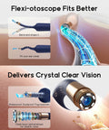 Earsight Plus D39R Ear Wax Removal Tool Camera Kit showcasing flexible silicone tube lens and precision optics in ear canal.