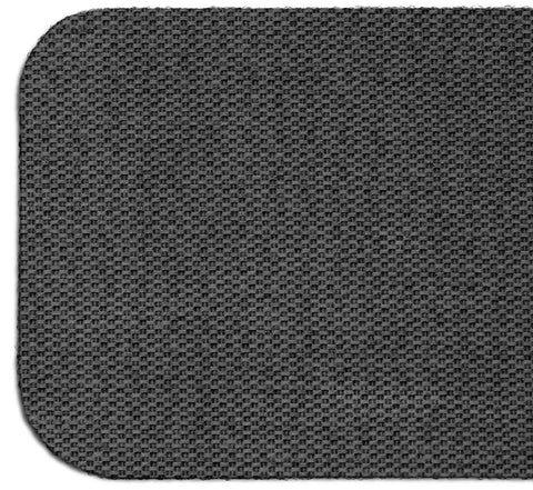 Close-up corner of Set of 15 Skid Resistant Double Ribbed Carpet Stair Treads Smokey Black 9x36 Inches, showing texture detail