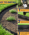40 Ft No Dig Landscape Edging Kit With 60 Spikes 2 Inch High Heavy Duty Plastic Lawn Border installation steps