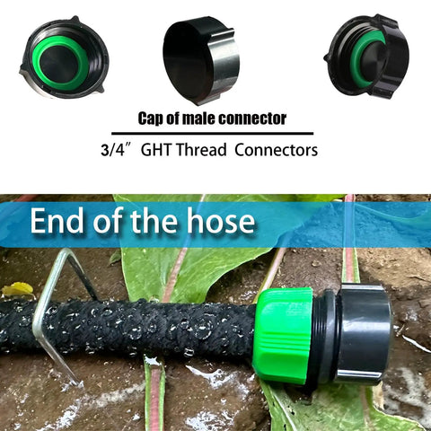 Top Rated 17 Piece Soaker Hose Repair Fittings Kit With 3/4 In Two Way Splitter Valves End Caps And Connectors For 1/2 Inch Garden Hoses, 3/4 GHT cap