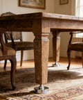 Dining table with heavy duty adjustable furniture levelers with anti wobble feet for tables chairs cabinets sofas and other furniture legs