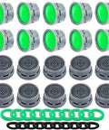 Top Shelf Faucet Aerator Inserts 1.5 Gpm Flow Restrictor For Kitchen And Bath Fixtures, ABS housing with green mesh screens.