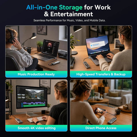 No Fuss M.2 NVMe Enclosure Delivers Blazing 40 Gbps Speeds For Thunderbolt 4 And USB 4 Drives used for music and video editing.