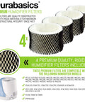 4 Pack Premium Replacement Humidifier Filters For Holmes HWF62 HWF62CS With Activated Carbon, Odor Reduction, Easy Install
