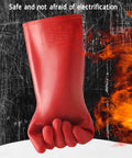 Heavy Duty Electrical Insulated Gloves Class 00 12KV 1.8mm Thick Rubber for live panel safety close-up image.