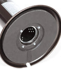 Bottom view of Portable Tabletop Patio Heater with 11,000 BTU Propane Output, Hammered Silver Finish showing base and venting.