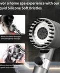 Filtered Shower Head With Handheld For Hard Water High Pressure Experience With On Off Switch And Extra Long Hose Two Filters Gun Grey