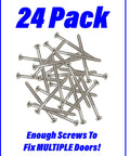 9 By Two And A Quarter Inch Wood Screws Flat Head Phillips Satin Nickel Finish 24 Pack scattered on white background