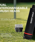 Magnetic Golf Club Brush With Water Reservoir And Shoe Cleaner Dual Head Groove Cleaner Nylon Bristle Retractable Clip Ideal For Irons Wedges And Golf Shoes Cleats with interchangeable brush heads on grass