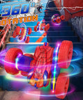 Spider Themed RC Car For Kids 4-8, 2.4GHz Remote Control With 26 LED Lights, 360 Degree Flips on urban stairs