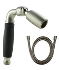 Solid Metal Handheld Shower Head With Slip Free Grip And 72 Inch Hose Silicone Inner Tube Low Flow One Point Eight GPM Brushed Nickel Finish Delivers Big Droplets For A Strong Invigorating Shower And Easy Rinsing handheld view