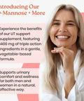 D Mannose With Cranberry And Hibiscus For Urinary Tract Health For Women And Men Daily Support with smiling woman