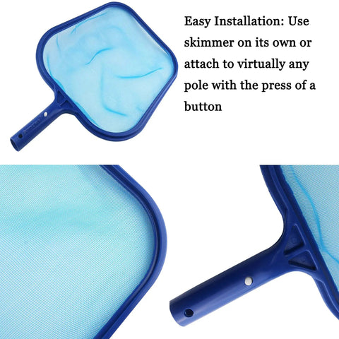 Heavy Duty Pool Skimmer Net For Leaves And Debris Fine Mesh Frame Net Pro Grade Pool Leaf Rake For Quick Cleanups