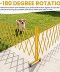 Worksite Tough Heavy Duty Steel Traffic Barricade With Smooth Glide Wheels And No Fuss Scissor Safety Gate for jobsite safety.