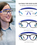Anti Fog Safety Goggles Over Glasses With Scratch Resistant Lenses And Six Layer Anti Fog Coating adjustable frame shown on woman
