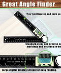 Super Solid Two In One Digital Angle Finder Protractor And Miter Saw Gauge showing precise digital display and scale markings.