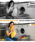 Before and after using Durable Dryer Heating Element Assembly Replacement For Go To Dryers Models DV42H5200EP A3, showing fresh laundry