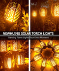 Outdoor Solar Torch Lights Set With 96 LED Beads, 43 Inch Waterproof Landscape Pathway Lamps With Realistic Dancing Flame