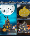 Halloween Music Castle Soldering Kit For Teens And Adults With Dual Lighting Modes And Spooky Sound, DIY Ghost Castle Project For Fun Soldering Practice, A Cool Halloween Gift And Decor, showing castle and pumpkin design