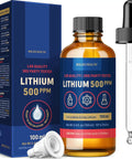 Lithium Orotate Solution 500 Ppm For Lab Use High Purity Laboratory Grade 3.38 Fl Oz bottle with dropper and packaging