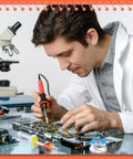 Technician using 6 Pcs 10Ml No Clean Solder Flux Paste And Wick Kit With Plunger And Dispensing Tips on electronics board