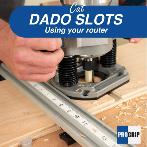 Straight Edge Clamp For Cutting Large Plywood Sheets And Dado Slots - Lightweight 2-3/16 Inch Tube Rail For Rigidity, Easy Alignment, Circular Saw Guide Clamp To Eliminate C-Clamps And Deliver Precise Cuts being used with a router.