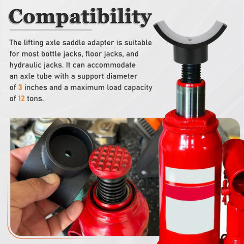 Universal Bottle Jack Adapter Lifting Saddle For Dana 60 70 80 Axles Heavy Duty Hydraulic Lift Block For Three And Four Inch Tubes Rig Ready No Sweat Build Upgrade For Your 4x4 Truck