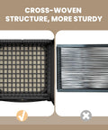 Chill Outdoor 5 Piece Wicker Rattan Conversation Set cross-woven structure detail for durable seating.