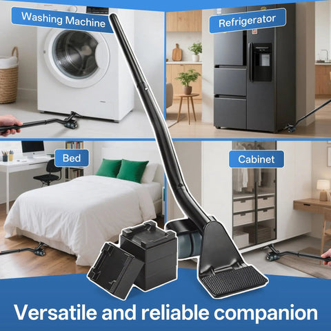 Heavy Duty Steel Furniture Lifter Tool Set With Four Grippy Pads Effortlessly Hoist Couches And Fridges For Quick Clean Ups Or Apartment Moves Absolute Game Changer That Keeps Your Back Happy During The Grind with washing machine and refrigerator in home setting.